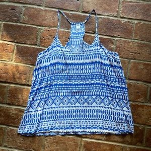Old navy tribal pattern blue tank